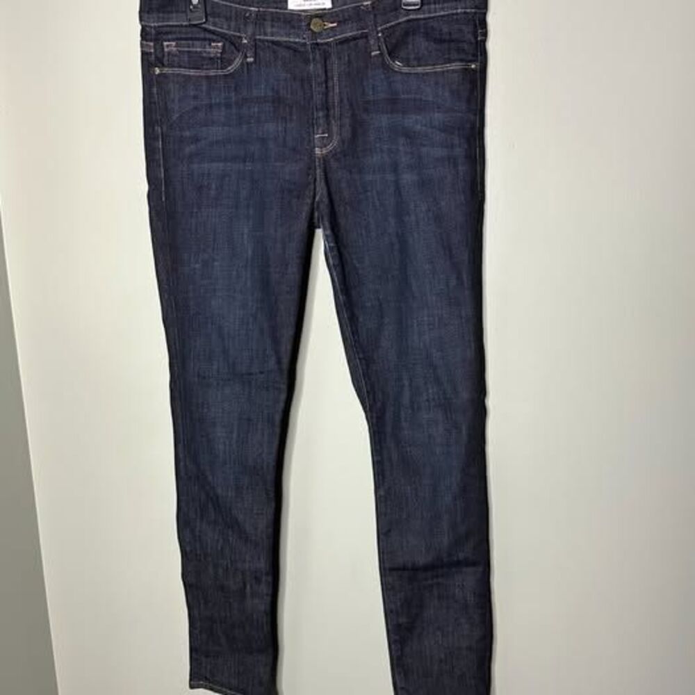 FRAME Le Skinny de Jeanne Jeans Size 32 Dark Wash Designer Denim